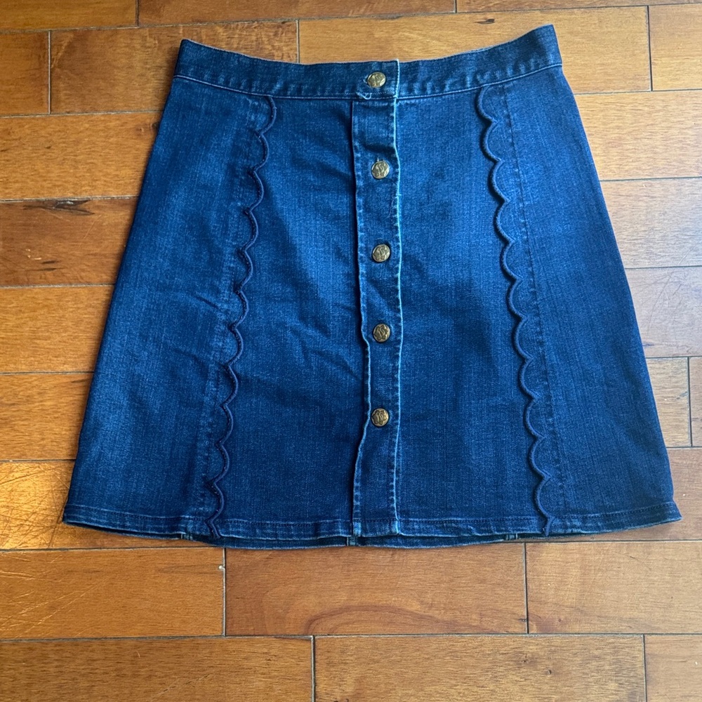 Draper James Denim Button-Front Skirt